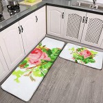 Lot de 2 tapis de cuisine lavables antidérapants pour intérieur ou extérieur Cyra