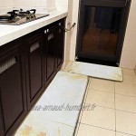 Lot de 2 tapis de cuisine lavables antidérapants pour intérieur ou extérieur fond floral automne