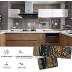 Lot de 2 tapis de cuisine lavables antidérapants pour intérieur ou extérieur Motif léopard africain en mouvement