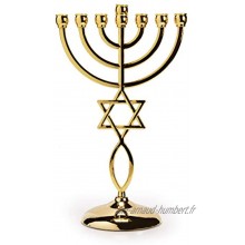 Ananadashop Photophore décoratif en forme d'étoile de David avec 7 branches Symbole juif d'Israël Menorah