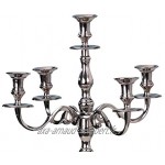 Bougeoir chandelier à 5 branches en métal argenté candélabre 60 cm