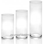 Cylindres en verre pour bougie Ensemble de 3 | Supports assortis pour bougies piliers | Accueil Vases cylindriques | Ensemble de bougeoirs limpides | M&W