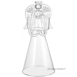 Garneck Bougeoir en verre avec ange en forme de bougeoir pour la décoration de la fête de mariage ou de bureau à la maison