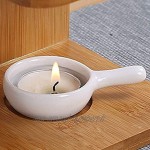 Kamenda Brûleurs à Huile Essentielle Céramique Aroma Lampe Bougeoir en Bois Décoration pour Dispersion de Parfum Yoga