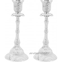 Titulaires de bougies,Silver Gold Chandelettes de chandeliers Ensemble de 2 for salon Ornements de table Centre de table Décoration de la maison Chyang Color : Silver
