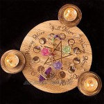 TOOGOO Bougeoir en Bois Plaque D'Astrologie Divination Chandelier Table Ornements D'éNergie Fournitures de Tarot Pentagramme