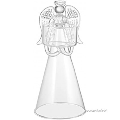 TYEHH Bougeoir de chandelier en verre d'ange de style européen Coupe de bougies de couleur romantique Coupe de bougies de bureau for la maison Offre de Noël Fournitures de Noël
