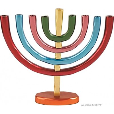 Yair Emanuel Branche de bougie en aluminium anodisé rose Hanukkah Judaïsme Hanoucca