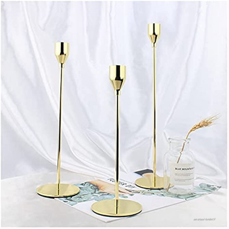YTNGYTNG Bougeoirs Bougeoir européen métallique Golden Supports Stand Stand Stand Standing Salon Salon Décoration de Mariage Chandelier Color : 7 Size : 1 Set 3pcs
