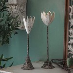 YUXI8541NO Bougeoir Porte-Bougie en Fer forgé rétro en Forme de Fleur Ornements décoratifs à la Maison Décoration Bougeoir Lotus Lampe Porte-Cire Chandelier Color : A