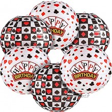 6 Décoration de Fête de Casino Las Vegas Poker Lanternes de Papier Suspendues de Fête de Casino de Jeu Décoration de Signe d'Anniversaire de Casino de Carnaval de Poker pour Homme Femmes