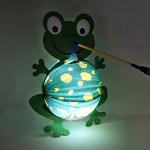 com-four® Lanterne COM-fourigeuse 2X avec Motif de Grenouille coloré Lanterne en Papier pour Santa Martin et Halloween Lanterne Martins pour Enfants