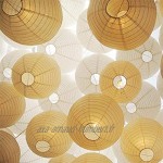 Dazone® Lot de 12 lampions ronds en papier blanc + 12 mini ballons LED blanc chaud Décoration de mariage