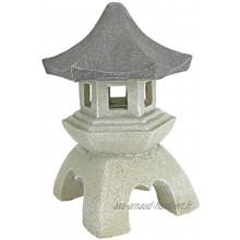 Design Toscano Lanterne Décorative Asiatique Statue Extérieure Moyen 25.5 cm polyrésine deux tons pierre