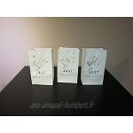 GW Handels UG Lot de 10 sacs en papier pour bougies chauffe-plat lanternes blanches bougeoirs sachets de bougies décoration de mariage