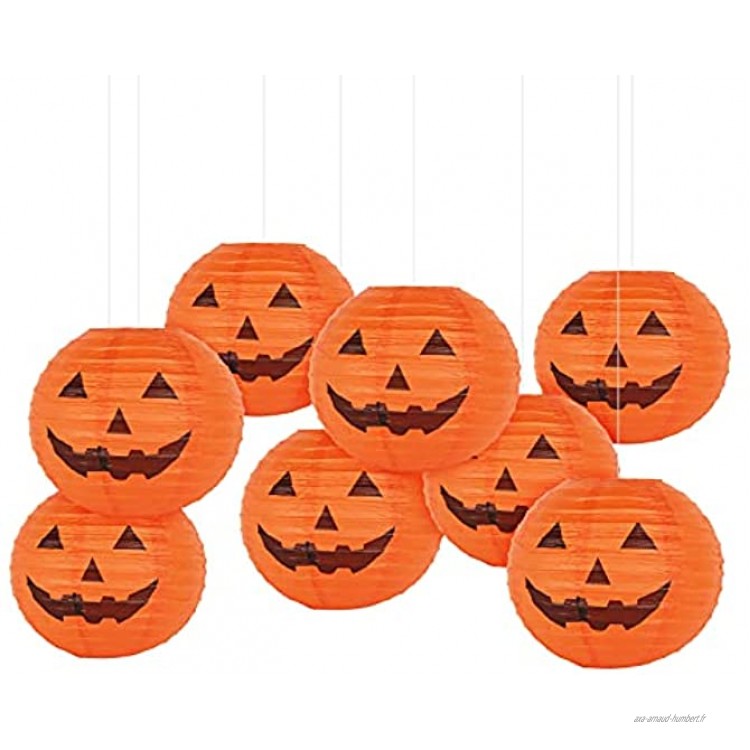 Kesote 8 Pcs Halloween Lanternes de Citrouille en Papier 12 Pouces pour Halloween Décoration