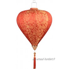 Lanterne en Tissu Peint Chinois Traditionnel Lanterne Suspendue décor Abat-Jour pour Le Jardin 14"