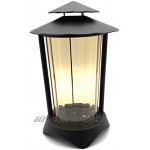Lanterne funéraire ronde en métal avec bougie LED 21 cm lanterne : noir verre : bronze