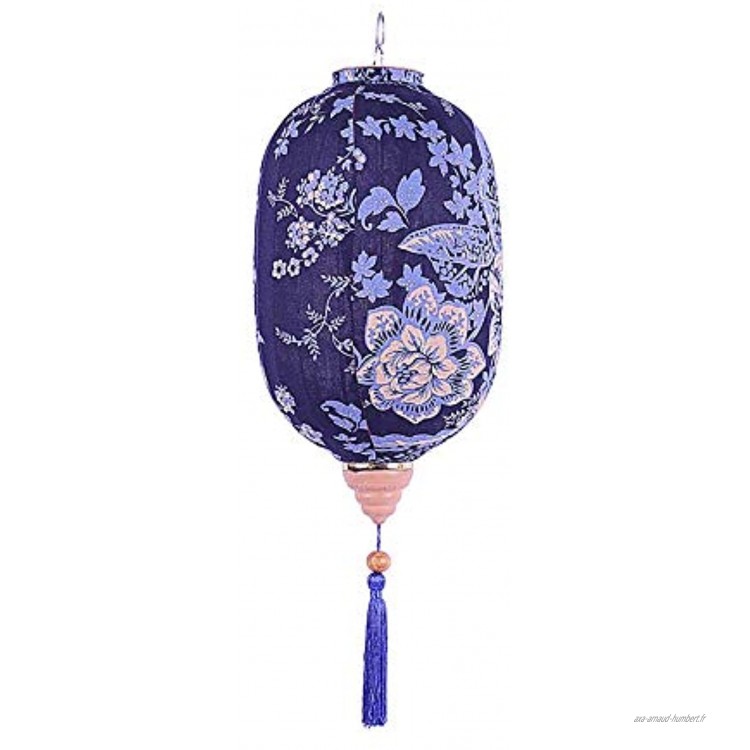 Lanterne Traditionnelle en Tissu Style Chinois Peint Abat-Jour décoratif Jardin Suspendu 14