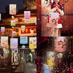 Lot de 12 Pièces Lanternes Chinoises en Papier Plissée Pliable Lanterne Chinoise Multicolore Bleu Rose Jaune Violet pour Décoration de Chambre Enfant Bébé Extérieur Mariage Fête