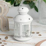 Nicola Spring 2 lanternes Porte-Bougies à Suspendre métal Style Vintage intérieur extérieur Blanc 20 cm