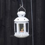Nicola Spring 2 lanternes Porte-Bougies à Suspendre métal Style Vintage intérieur extérieur Blanc 20 cm