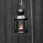 Nicola Spring 6 lanternes Porte-Bougies à Suspendre métal Style Vintage intérieur extérieur Noir 20 cm