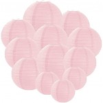 Renquen 15 20 25 30 Lampion Papier Boule pour Décoration de Mariage Maison Anniversaire Fête etc. 12 pièces Pink