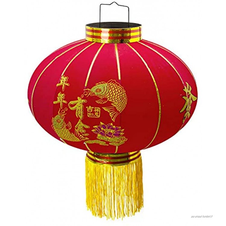 Trango Lanterne chinoise Ø 500mm de tissu intérieur et extérieur pendule LT500-01 Lanterne rouge porte-bonheur Lanterne du Nouvel An chinois I Lanterne de mariage de fête Rouge