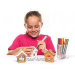 Baker Ross Porte-Bougies Chauffe-Plats en céramique Maisons en Pain d'épice boîte de 3 Loisirs créatifs et décorations de Noël pour Enfants