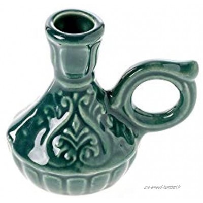 Danilovo Bougeoir en forme de pichet en céramique pour bougies fines Idéal pour bougies jusqu'à 1,1 cm de diamètre vert