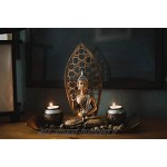 Ensemble de décoration Bouddha avec 2 photophores Pour méditation ou détente