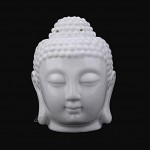 HERCHR Bruleur Bougie en Céramique Diffuseur d'huiles Essentielles Tête de Bouddha pour Décoration Maison Méditation