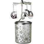 Kerzenfarm Demi Lune Carrousel Rotatif pour Bougies Chauffe-Plats en métal et Verre Argent 16,5 cm de Haut