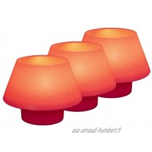 SilkyLight Lot de 3 photophores rouges en silicone pour décoration intérieure et extérieure Convient pour bougies chauffe-plats à LED