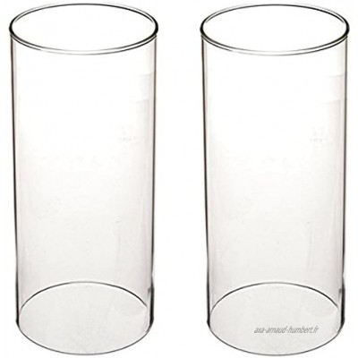 Tensquare Cylindre en verre sans fond pour bougies Bougeoir ouragan en verre Grand tube ouvert En verre borosilicate Diamètre 7,5 cm 8,5 cm 9,5 cm diamètre 8,5 cm Hauteur : 20,3 cm