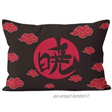 Anime Style Akatsuki Symbole de Nuage Rouge Motif taie d'oreiller décorative Double Face imprimée  N1-20X30''