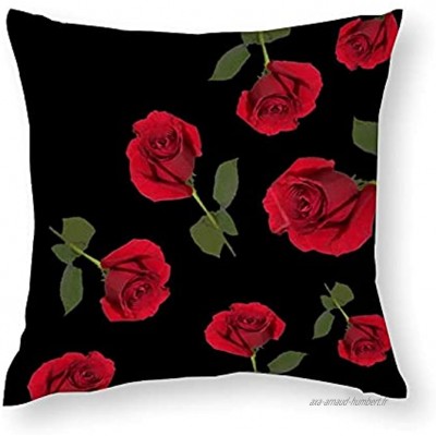 Outdoor Throw Pillow Covers 20"×20" Home Decor Square Cushion Cover Farmhouse Pillowcases for Home Bedroom Bed Sofa Car Throw Pillow Red Rose