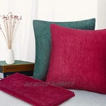 Rendiele Set de 2 taies d'oreiller carrées décoratives Housse de Coussin Brillante de Noël pour canapé Chambre à Coucher Salon,40x40cm-rouge et Vert