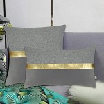 Thmyo Lot de 6 taies d'oreiller en polyester coutures modernes housses de coussin décoratives confortables pour la maison le canapé housse seulement sans insert gris 45 x 45 cm + 30 x 50 cm