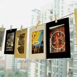 JIJK Lot de 10 cadres photo en papier avec pinces en bois et corde de chanvre pour bricolage présentation décoration murale 8,9 x 9,4 cm