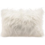 CelinaTex Cuddly Coussin décoratif 40 x 60 cm blanc cheveux longs coussin décoratif imitation fourrure Nicki