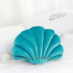 Seashell Oreiller en forme de coquillage oreiller en velours confortable coussin en peluche douce avec thème de mer pour canapé lit voiture salon chambre à coucher décoration