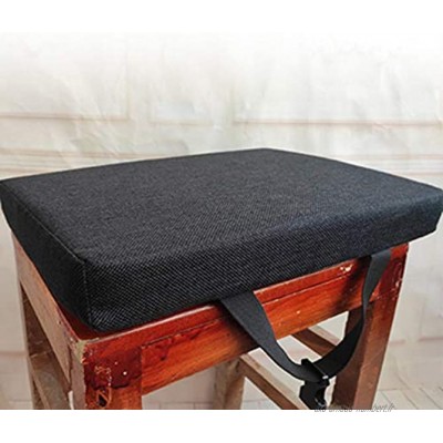 BoruisX Coussin de siège de tabouret coussin de siège doux coussin de siège épais coussin de chaise pour tabourets rectangulaires intérieur extérieur 38 x 35 x 8 cm noir