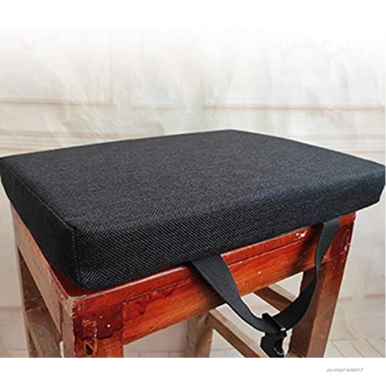 BoruisX Coussin de siège de tabouret coussin de siège doux coussin de siège épais coussin de chaise pour tabourets rectangulaires intérieur extérieur 38 x 35 x 8 cm noir