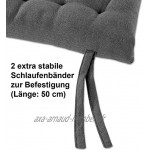 Gräfenstayn® Set de 4 Coussins d’Assise Coussins de Chaise 40x40x5cm pour intérieur et extérieur 100% Coton Différents Coloris – Rembourrage épais Anthracite