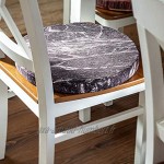 KADAX Coussin de chaise rond Diamètre : 40 cm Coussin en mousse Coussin de chaise pour chaise de cuisine de jardin avec housse lavable Coussin de chaise marbre