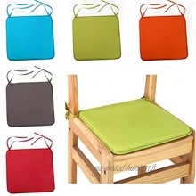 Lnimikiy Coussin de chaise carrés unis de 40 x 40 cm avec attaches pour décoration de terrasse maison canapé voiture bureau tatami etc. Pas de zéro Rouge. 1 pièce