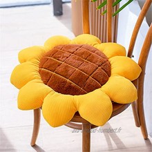 SWECOMZE Coussin de chaise en forme de tournesols Coussin d'assise en peluche Tatami Coussin de sol rond pour chambre d'enfant 40 cm