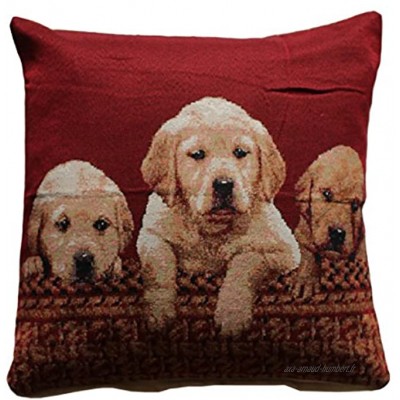Belle impression pour chien couleurs Bleu et Rouges 18 x 18 housses de coussin oreiller pour canapé-lit